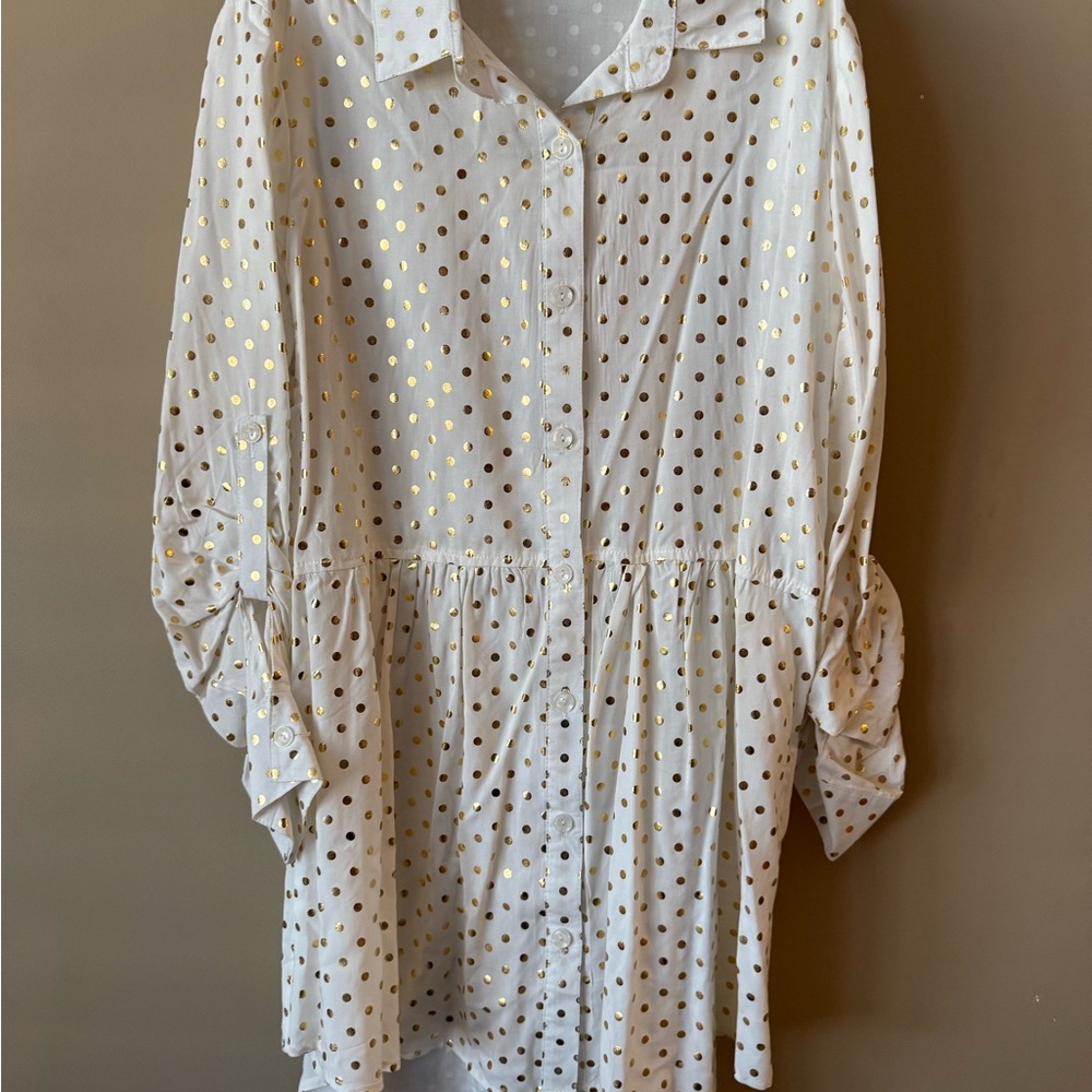 Gold Polka Dot Women's Top